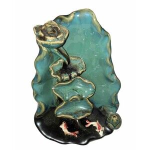 Asian Style Incense Fountain Koi Fish Eastern Turquoise Unique incense holder